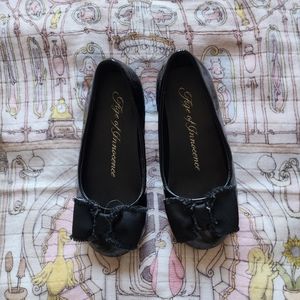 Age of Innocence Black Bow Patent Leather Flats